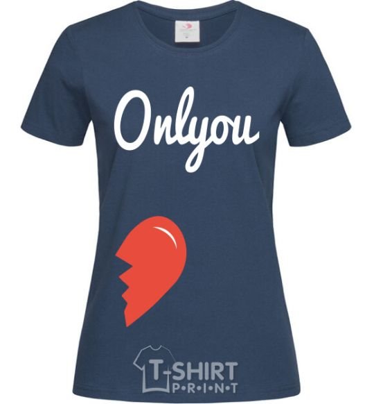 Женская футболка HEART Only you Темно-синий фото