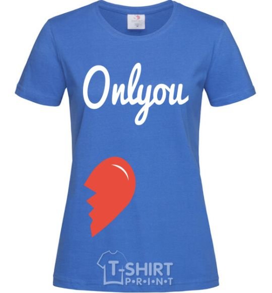 Женская футболка HEART Only you Ярко-синий фото
