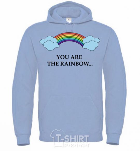 Men`s hoodie You are the rainbow sky-blue фото