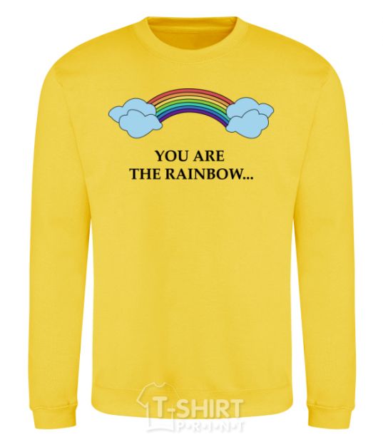 Sweatshirt You are the rainbow yellow фото