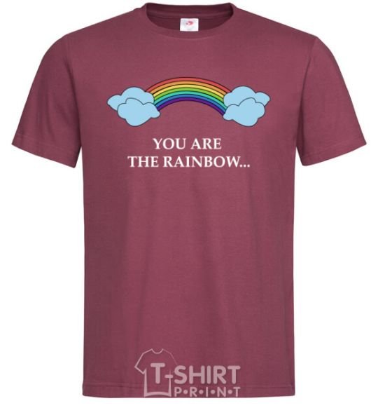 Men's T-Shirt You are the rainbow burgundy фото