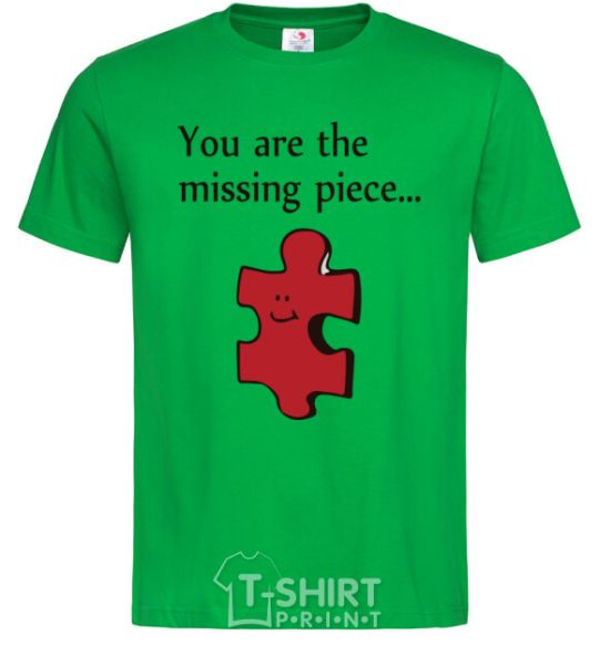 Мужская футболка You are the missing piece Зеленый фото