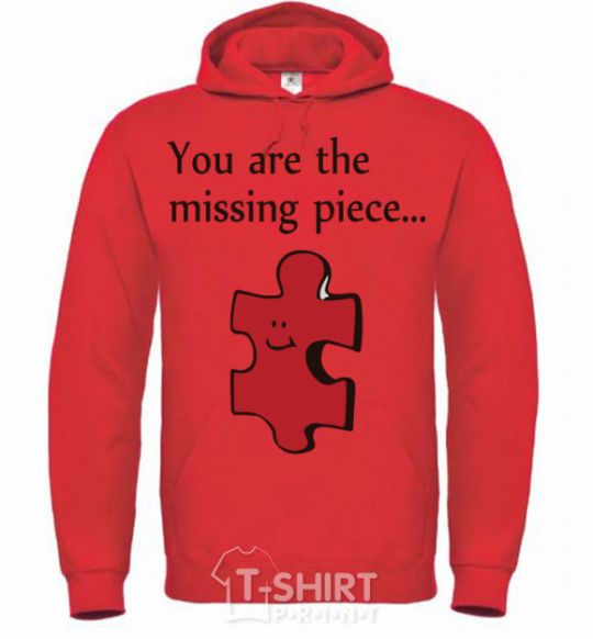 Men`s hoodie You are the missing piece bright-red фото
