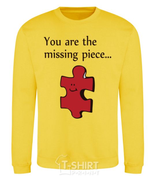 Sweatshirt You are the missing piece yellow фото