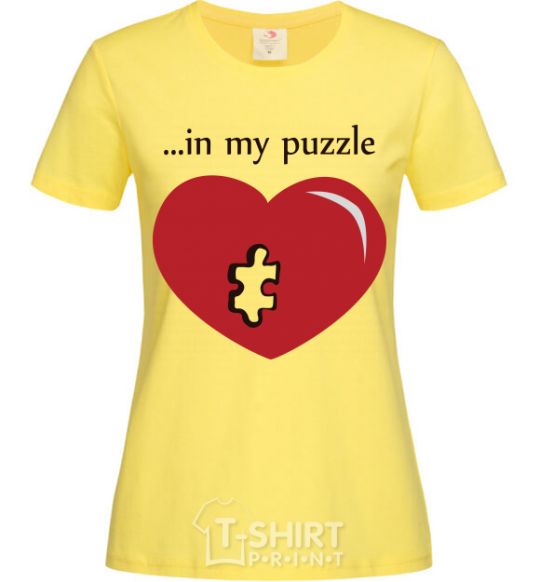 Women's T-shirt in my puzzle cornsilk фото