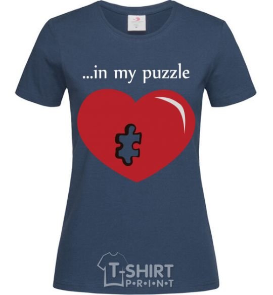 Women's T-shirt in my puzzle navy-blue фото