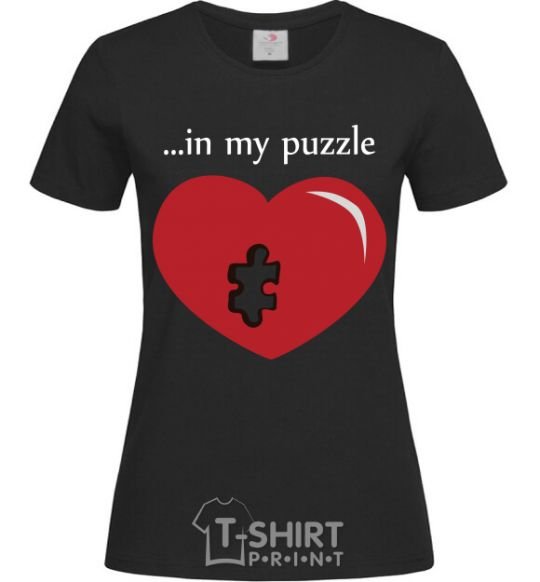 Женская футболка in my puzzle Черный фото