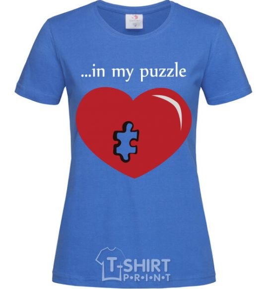 Women's T-shirt in my puzzle royal-blue фото