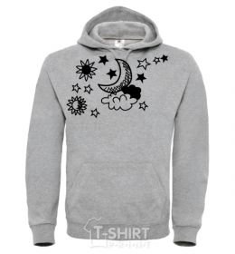 Мужская толстовка (худи) STARRY SKY Серый меланж фото