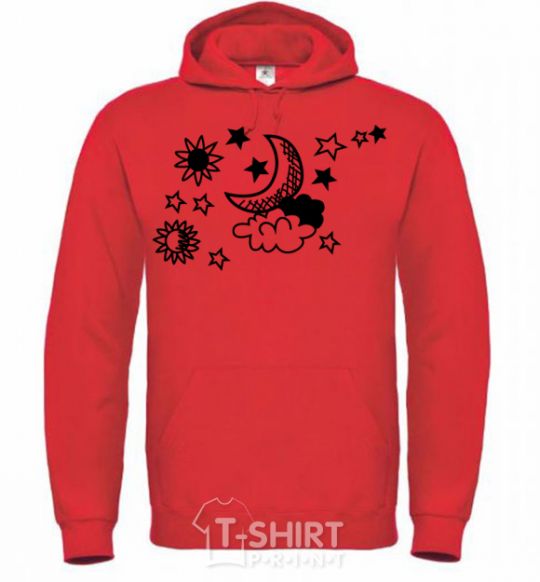 Men`s hoodie STARRY SKY bright-red фото