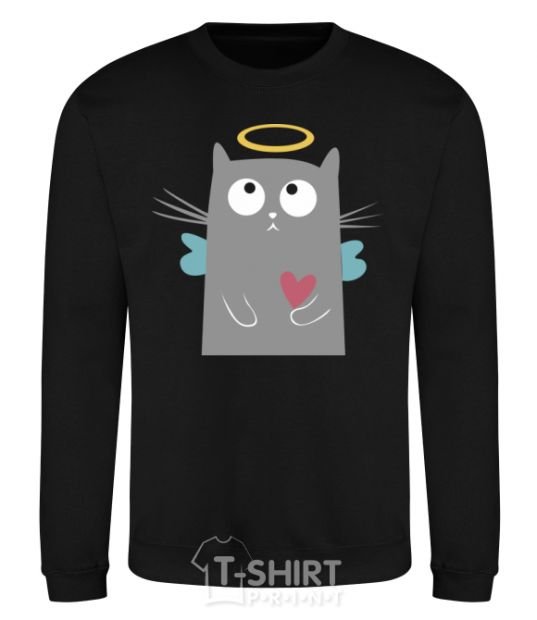 Sweatshirt ANGEL CAT black фото