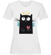 Women's T-shirt ANGEL CAT White фото