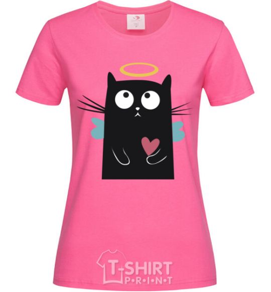 Women's T-shirt ANGEL CAT heliconia фото