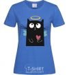 Women's T-shirt ANGEL CAT royal-blue фото