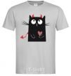 Men's T-Shirt DEVIL CAT grey фото