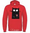 Men`s hoodie DEVIL CAT bright-red фото