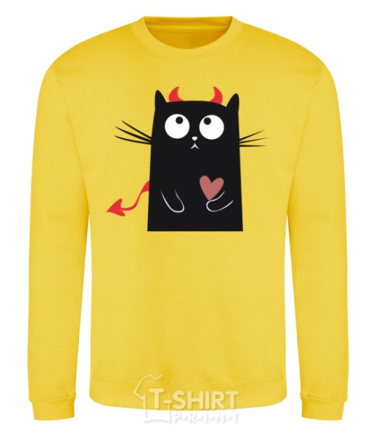 Sweatshirt DEVIL CAT yellow фото