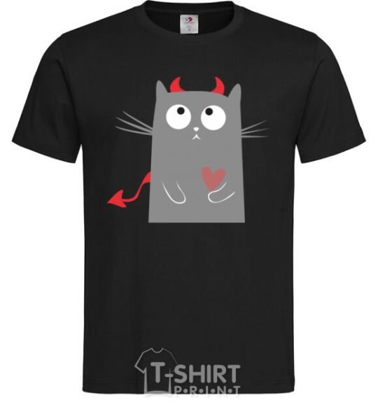 Men's T-Shirt DEVIL CAT black фото