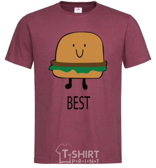 Men's T-Shirt BEST Burger burgundy фото