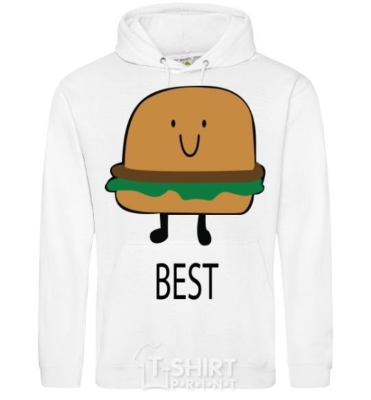 Men`s hoodie BEST Burger White фото