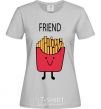 Женская футболка FRIEND картошка фри Серый фото