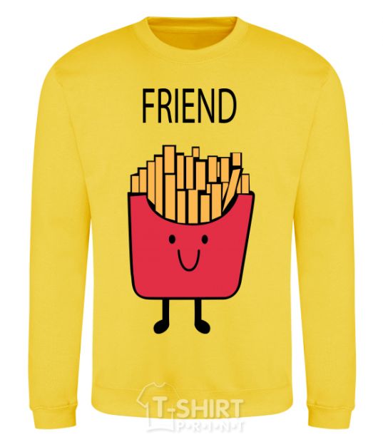 Sweatshirt FRIEND fries yellow фото