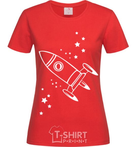 Women's T-shirt STARRY ROCKET red фото