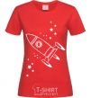 Women's T-shirt STARRY ROCKET red фото