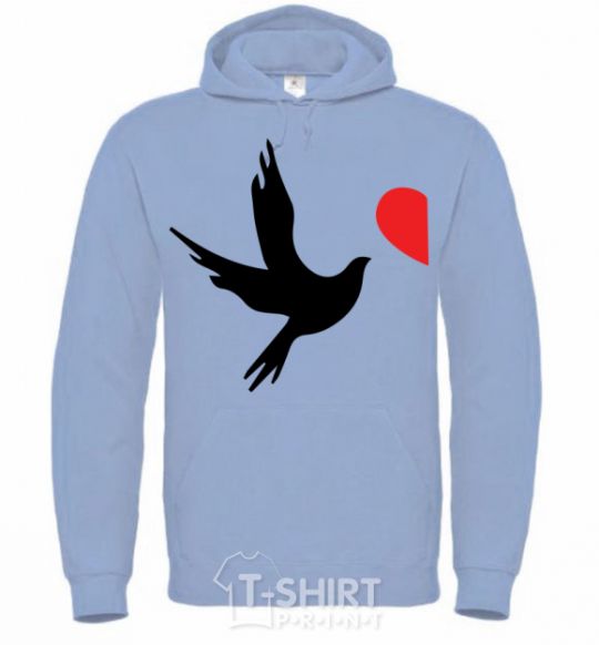 Men`s hoodie AMORE sky-blue фото