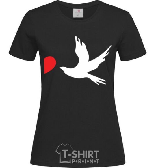 Women's T-shirt BIRDS black фото