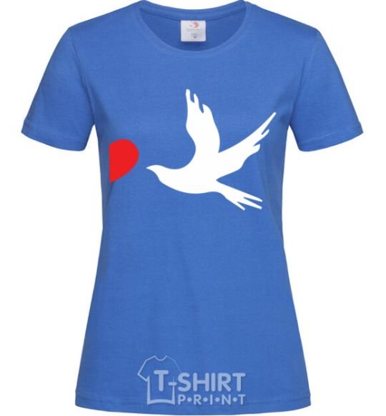 Women's T-shirt BIRDS royal-blue фото
