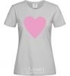 Women's T-shirt PINK HEART grey фото