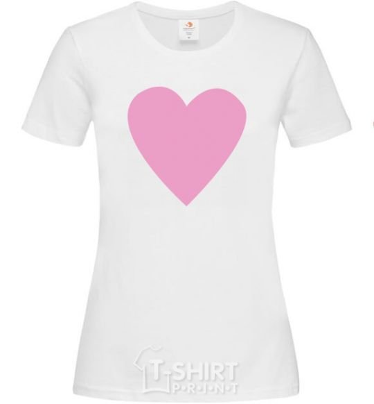 Женская футболка PINK HEART Белый фото
