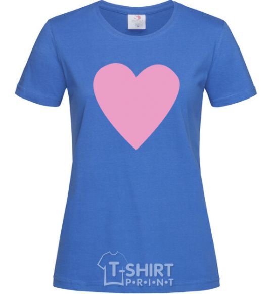Women's T-shirt PINK HEART royal-blue фото