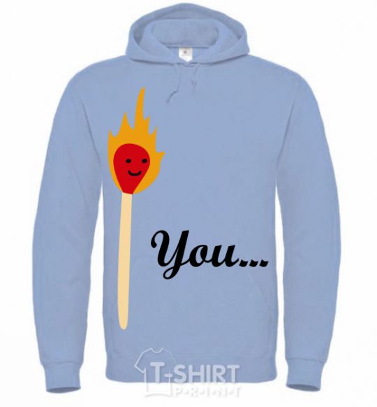 Men`s hoodie Matches sky-blue фото