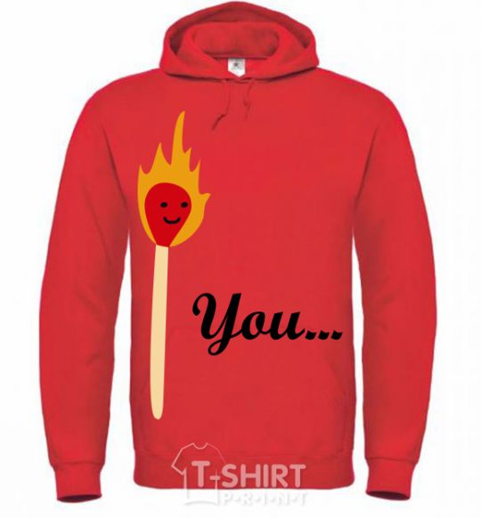 Men`s hoodie Matches bright-red фото