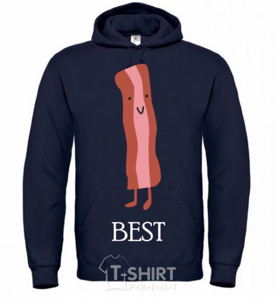 Men`s hoodie Best Bacon navy-blue фото