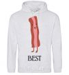 Men`s hoodie Best Bacon sport-grey фото