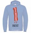 Men`s hoodie Best Bacon sky-blue фото