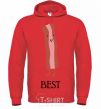 Men`s hoodie Best Bacon bright-red фото