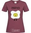 Women's T-shirt Friend burgundy фото