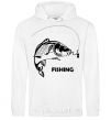 Men`s hoodie FISHING White фото