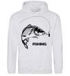 Men`s hoodie FISHING sport-grey фото