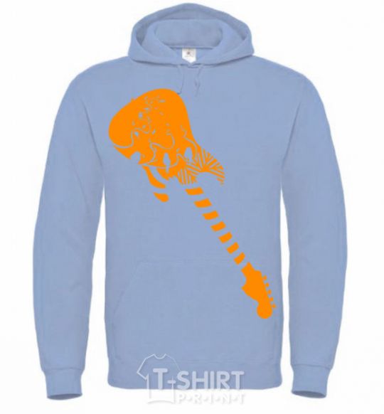 Men`s hoodie Guitar sky-blue фото