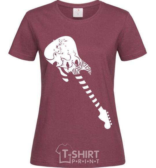 Women's T-shirt Guitar burgundy фото