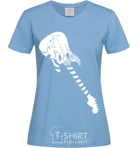 Women's T-shirt Guitar sky-blue фото