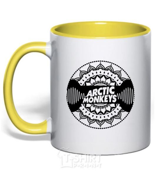 Чашка с цветной ручкой Arctic monkeys Logo Солнечно желтый фото