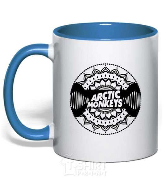 Чашка с цветной ручкой Arctic monkeys Logo Ярко-синий фото