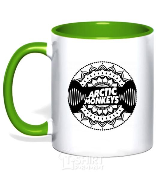 Чашка с цветной ручкой Arctic monkeys Logo Зеленый фото