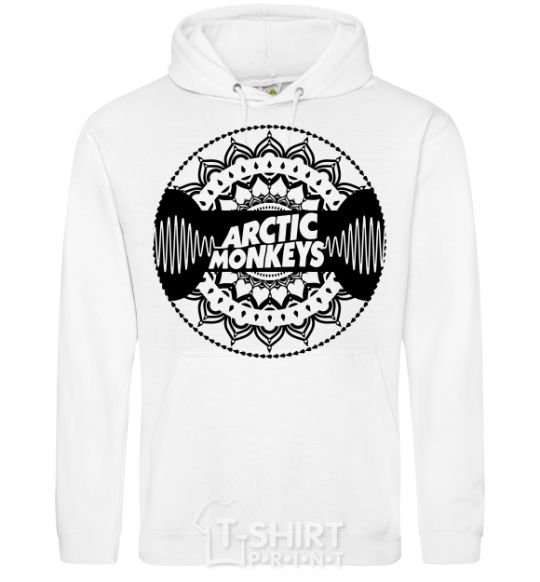 Мужская толстовка (худи) Arctic monkeys Logo Белый фото